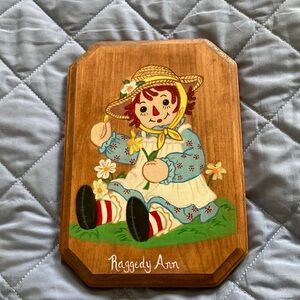 Hand Painted Raggedy Ann Wooden Plaque